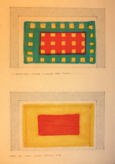 Sketches by set designer Adrianne Lobel for the “Populous Cities” (top) and “Day’s Garish Eye” sections of L’Allegro, il Penseroso ed il Moderato, 1988.